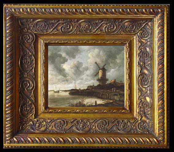 framed  Jacob van Ruisdael The Windmill at Wijk Bij Duurstede (mk08), Ta078